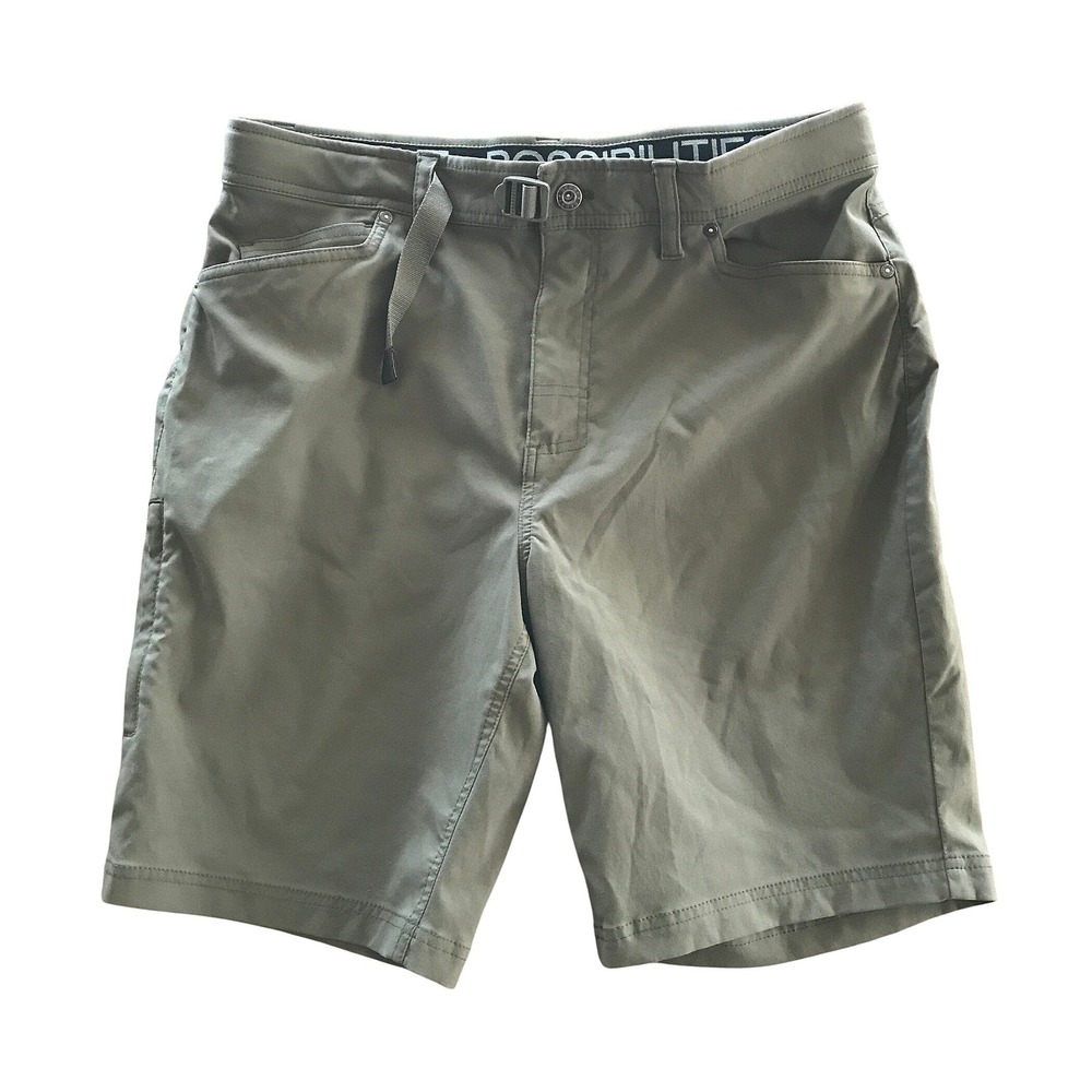 Gerry Mens Hiking Shorts Size 34 Olive Green Stretch Outdoor Utility Belted
